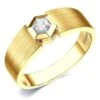 Bague Hommes. Or Jaune. Diamant 0.105ct