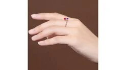 Bague Signaux Inversés. Or Rose, Saphirs -Maria || Simplicity Soldes 01 104 2