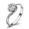 Bague De Fiancailles Rose Vertige - Solitaire Or Blanc, Diamants 0.35ct | Gemperles