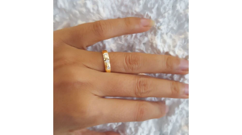 Alliance Diamants - Or Jaune - Alliance Femme 2 Alliance Diamants - Or Jaune - Alliance Femme – Image 2