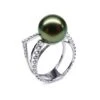 Bague Perle De Tahiti, Or Blanc, Diamants - Saperlipopette
