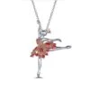 Pendentif Princesse Ballerina - Broche Or Blanc - Rubis