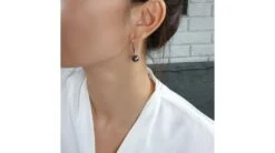 Boucles Oreilles Perles Tahiti - Crochets Perles Noires Paons - Or Blanc -Maria || Simplicity Soldes 01 212