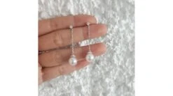 Pendantes Chainette Forçat. Perles Akoya Or Blanc Et Diamants -Maria || Simplicity Soldes 01 36 2