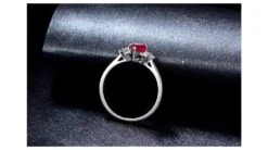 Bague Amour. Or Blanc, Rubis 1ct Taillé En Poire, Diamants -Maria || Simplicity Soldes 01 59 3