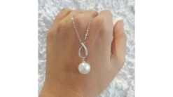 Pendentif Île Maria - Perle D'Australie Blanche - Or Blanc, Diamants