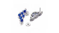 Boucle D Oreille Triangle Des Bermudes - Saphir, Or Blanc, Diamant -Maria || Simplicity Soldes 01 82 1