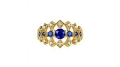 Bague Santa Maria Novella - Or Jaune, Saphir Bleu & Diamant -Maria || Simplicity Soldes 02 106 1