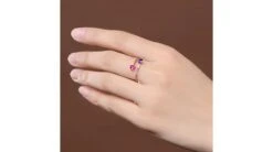 Bague Signaux Inversés. Or Rose, Saphirs -Maria || Simplicity Soldes 02 118