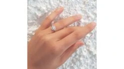 Bague Or Blanc Solitaire - Coeur Caillouté - Diamants Pavés | Coeur Caillouté -Maria || Simplicity Soldes 02 129 1 1