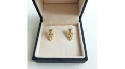 Pendants D'oreilles Triangles Or Jaune. Diamants 0.10ct -Maria || Simplicity Soldes 02 161