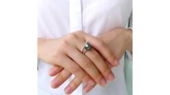 Bague Perle De Tahiti, Or Blanc, Diamants - Saperlipopette -Maria || Simplicity Soldes 02 179 1