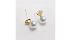 Pendant D'oreille - Perle Akoya Or Jaune - Sarah Bernhardt -Maria || Simplicity Soldes 02 214