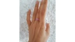 Bague Or Blanc Demi Tour Rubis - 2 Rangées De Pierres Pavées -Maria || Simplicity Soldes 02 3