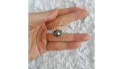 Pendentif Rose Forme Coeur - Perle De Tahiti - Or Jaune, Diamants Pavés -Maria || Simplicity Soldes 02 30