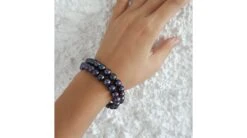 Bracelet Double Perles Eau Douce Noires - 7/7.5mm, AAA -Maria || Simplicity Soldes 02 67 2