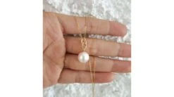 Pendentif 2 Anneaux Avec Perle De Culture - Or Jaune, Diamants Pavés -Maria || Simplicity Soldes 02 95 1