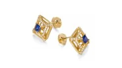 Boucle D Oreille Carré De Lumière - Or Jaune, Saphir, Diamant 8 Boucle D Oreille Carré De Lumière - Or Jaune, Saphir, Diamant -Maria || Simplicity Soldes 03 2