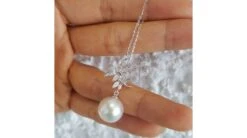 Pendentif Libellules - Perle D'Australie Blanche - Or Blanc, Diamants -Maria || Simplicity Soldes 03 106