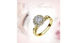 Bague De Fiancailles Hortensia - Solitaire Accompagné, Or Jaune, Diamants -Maria || Simplicity Soldes 03 108 3