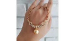 Collier Maille Coeur - Or Jaune, Diamants - Perle Australie Dorée -Maria || Simplicity Soldes 03 118