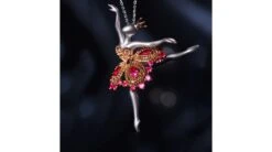 Pendentif Princesse Ballerina - Broche Or Blanc - Rubis -Maria || Simplicity Soldes 03 125