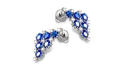 Boucle D Oreille Triangle Des Bermudes - Saphir, Or Blanc, Diamant -Maria || Simplicity Soldes 03 60 2