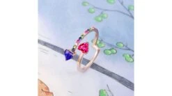 Bague Signaux Inversés. Or Rose, Saphirs -Maria || Simplicity Soldes 03 69 1