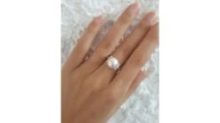 Bague Or Perle De Culture - Perle Blanche Chine - Or Blanc, Diamants -Maria || Simplicity Soldes 03 74