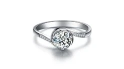 Bague De Fiancailles Rose Vertige - Solitaire Or Blanc, Diamants 0.35ct | Gemperles -Maria || Simplicity Soldes 03 83