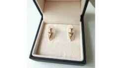 Pendants D'oreilles Triangles Or Jaune. Diamants 0.10ct -Maria || Simplicity Soldes 03 99