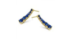 Boucle Oreille Montecristo Blue - Saphir, Or Jaune -Maria || Simplicity Soldes 04. y
