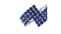 Bague Contemporaine Or Blanc. Pavage Géométrique Saphir -Maria || Simplicity Soldes 04 52