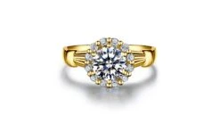 Bague De Fiancailles Hortensia - Solitaire Accompagné, Or Jaune, Diamants -Maria || Simplicity Soldes 04 74 2