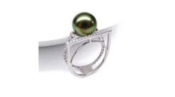 Bague Perle De Tahiti, Or Blanc, Diamants - Saperlipopette -Maria || Simplicity Soldes 04 77 1