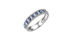 Bague Saphir - Tempietto - Or Blanc, Diamant, Saphir