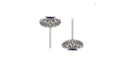 Boucle D Oreille Bleu De Médicis - Saphir, Or Blanc, Diamant -Maria || Simplicity Soldes 05 42