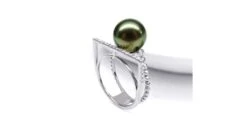 Bague Perle De Tahiti, Or Blanc, Diamants - Saperlipopette -Maria || Simplicity Soldes 05 69 2