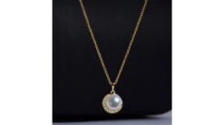 Pendentif Couronne Or Jaune Diamants. Perle Akoya -Maria || Simplicity Soldes 06 y 2