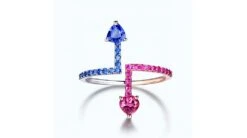 Bague Univers Parallèles. Or Blanc, Rose Et Pierres Précieuses -Maria || Simplicity Soldes 06 14 1