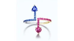 Bague Univers Parallèles. Or Blanc, Jaune Et Pierres Précieuses -Maria || Simplicity Soldes 06 18 1