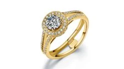 Solitaire Accompagné Femme - Bouquet De La Mariée - Dahlia Jaune | Gemperles