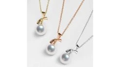 Pendentif Noeud Avec Ganse. Perle Akoya, Or Blanc, Diamants -Maria || Simplicity Soldes 07 2