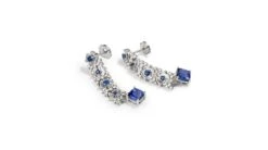 Boucle D Oreille Saphir Bleu, Diamant - Or Blanc -Maria || Simplicity Soldes 07 31
