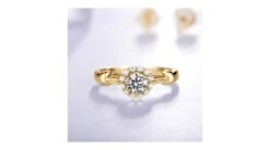 Bague De Fiancailles Hortensia - Solitaire Accompagné, Or Jaune, Diamants -Maria || Simplicity Soldes 08 37 1