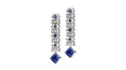 Boucle D Oreille Saphir Bleu, Diamant - Or Blanc -Maria || Simplicity Soldes 09 24