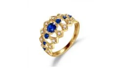 Bague Santa Maria Novella - Or Jaune, Saphir Bleu & Diamant