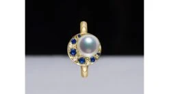 Bague Mikadzuki, Croissant De Lune I Perle Akoya, Saphir, Diamant -Maria || Simplicity Soldes 1 25