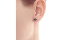 Boucle Oreille Fleur Saphir Bleu, Diamant, Or Blanc - Véronique Des Ruisseaux -Maria || Simplicity Soldes 10 32