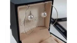 Crochet D'oreilles Simplicity. Perles Akoya Or Blanc. Minimaliste